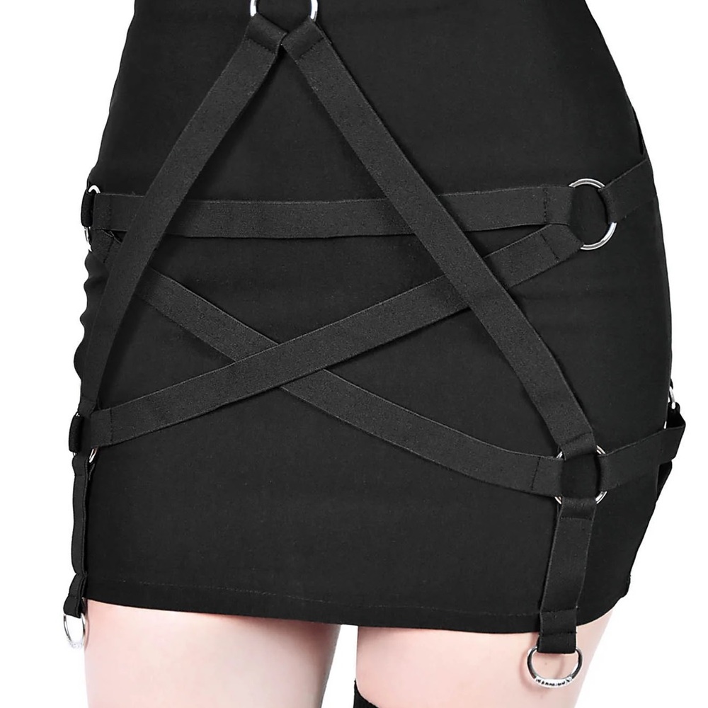 Killstar Black Cut Out Pencil Mini Skirt